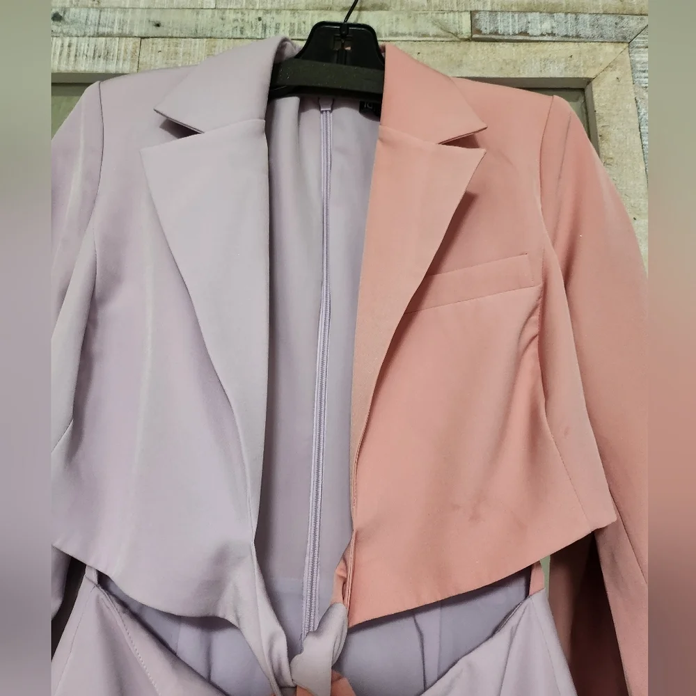 Lavish Alice Color Block Blazer Wrap Dress - Picture 14 of 16